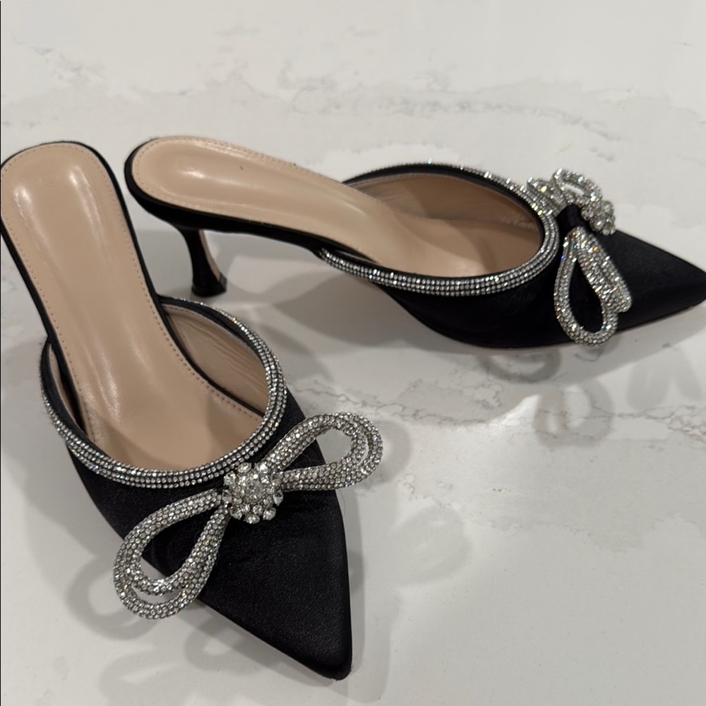 Elegant Black and Silver Women's Heels